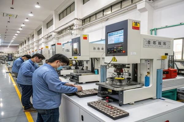 A high-precision hot press machine for brake pads.