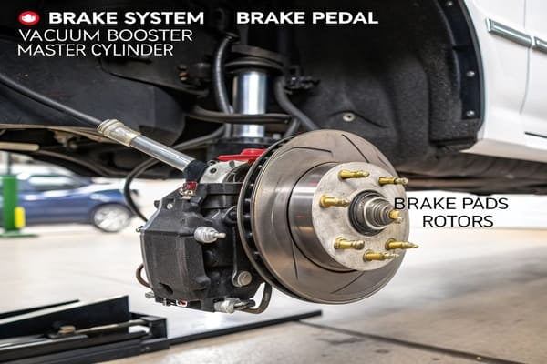 diagram of a complete car brake system