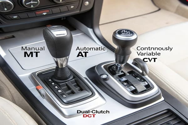 Four different types of car transmissions side-by-side