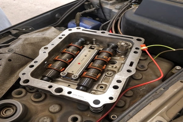 close-up of 62TE solenoid pack and valve body