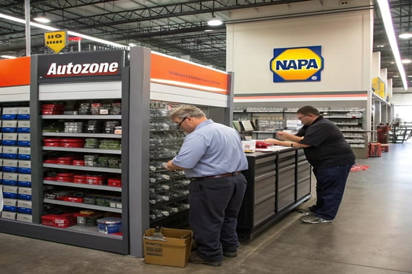 A comparison of an AutoZone part and a NAPA part