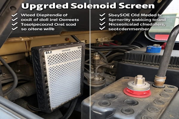 comparison of stock and upgraded solenoid screens
