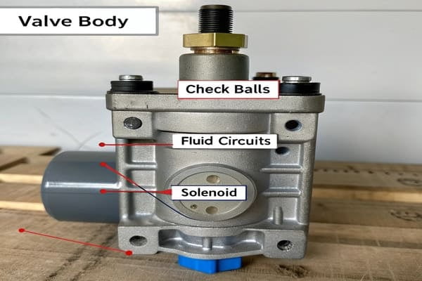 A diagnostic tool showing a transmission fault code