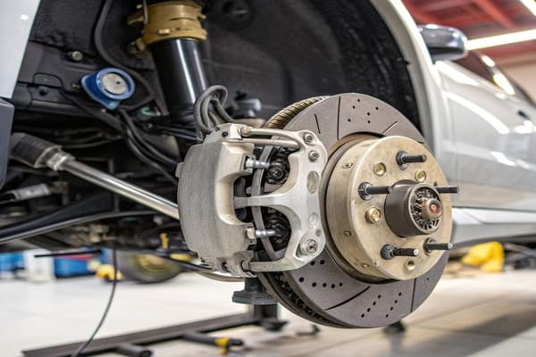 car brake parts assembly on a factory line