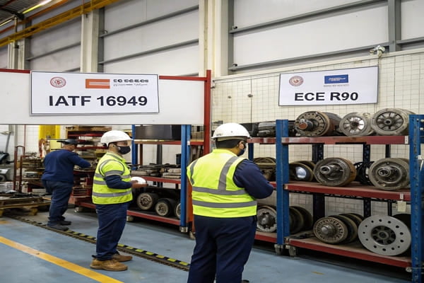 A collection of quality certification logos like IATF and ECE R90