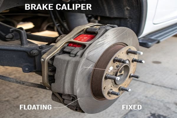 A detailed diagram of a brake caliper's internal components