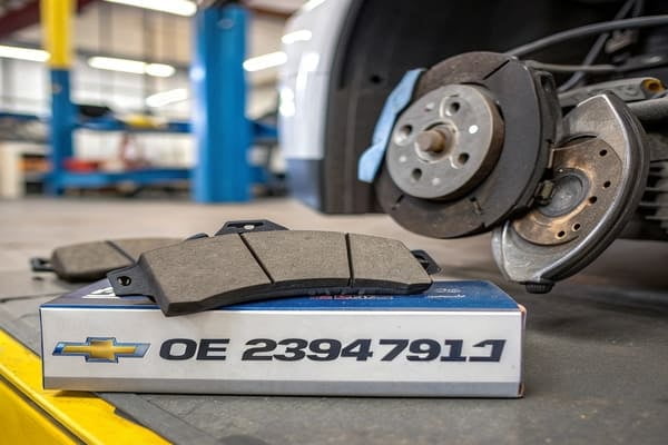 a close-up of a brake pad with part number 23947911 visible