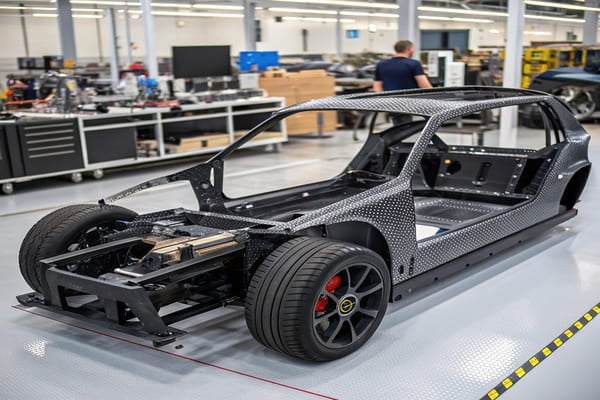 Carbon fiber components for an electric vehicle