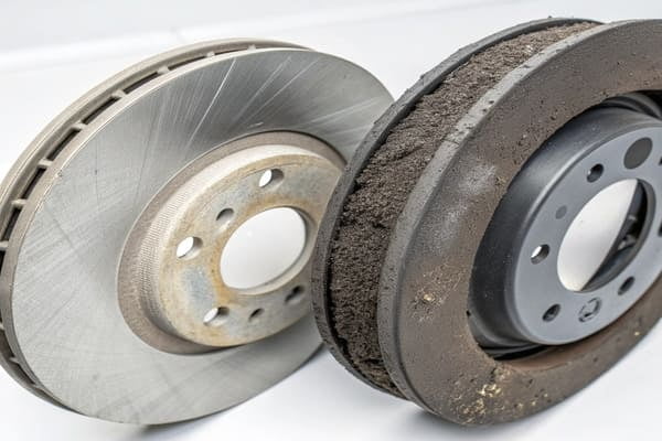 Comparison of brake dust on wheels