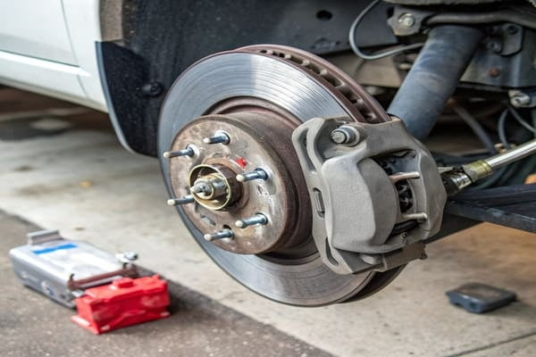 Exploded view of a disc brake assembly