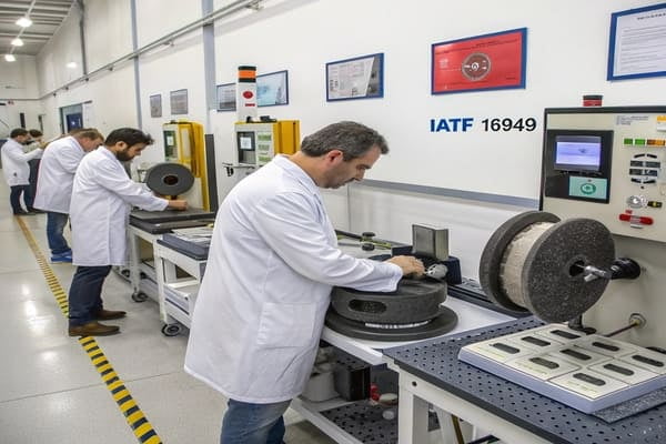 A quality certificate like IATF 16949 hanging on a factory wall