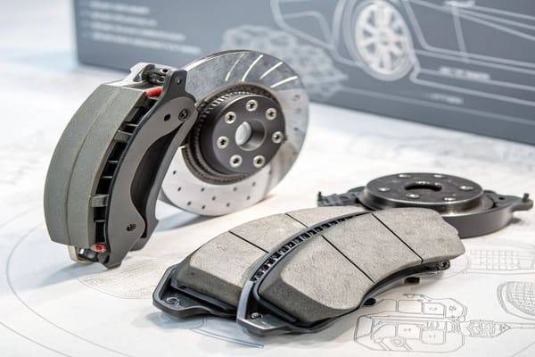 A comparison of a brake pad and a brake shoe