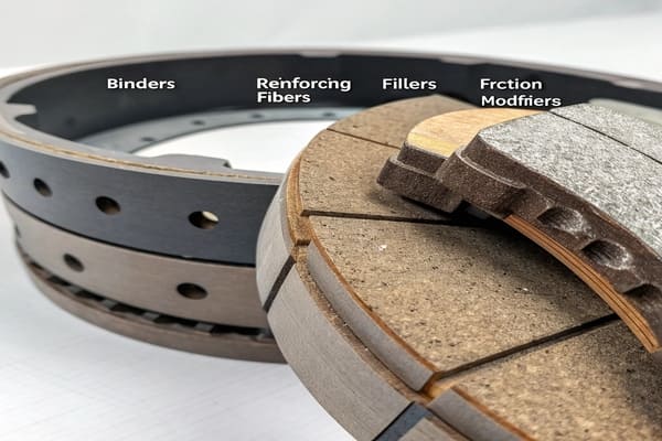 a close-up view of a car's brake pad and rotor