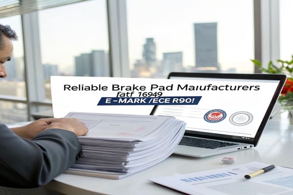 A modern brake pad manufacturing facility with automated machinery