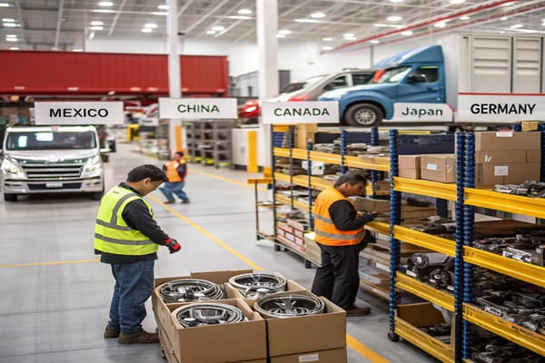 Countries exporting auto parts to America