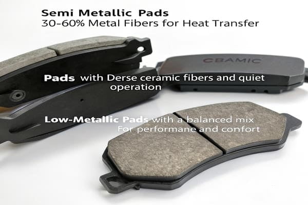 An infographic showing the composition of brake pads