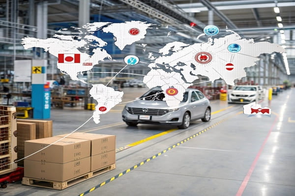A cargo ship loaded with containers at a port