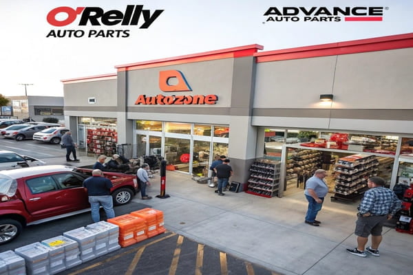 A retail auto parts store front