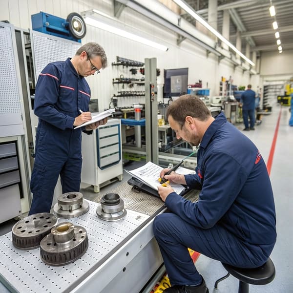 A close-up of high-quality brake pads ready for shipping