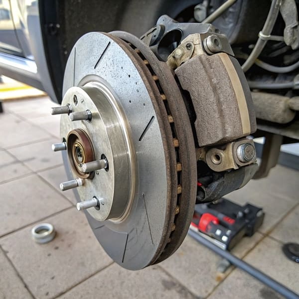 Brake assembly showing the location of the shim