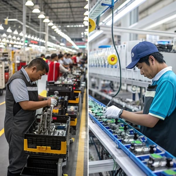 An assembly line for automotive parts