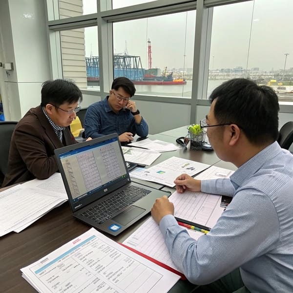 Engineer inspecting a Tesla part with calipers