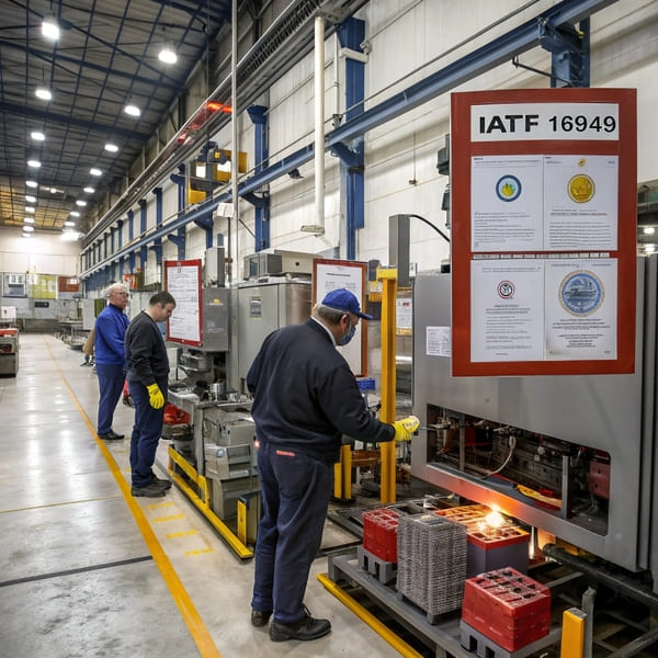 An engineer inspecting a CV joint with calipers
