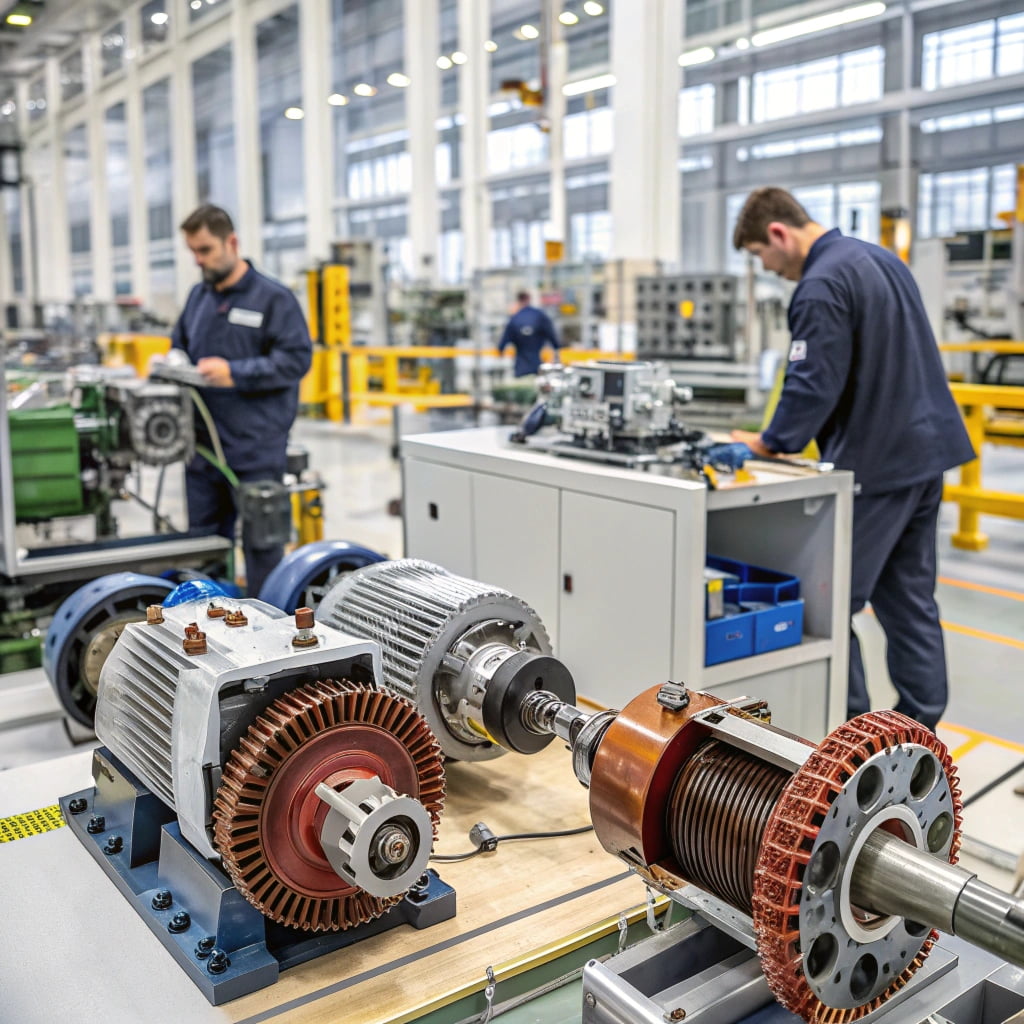 A cutaway view of a high-performance electric motor