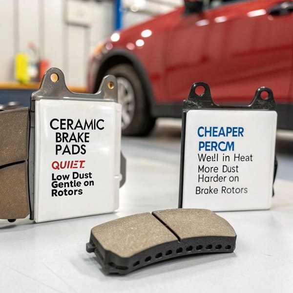A comparison chart of brake pad features