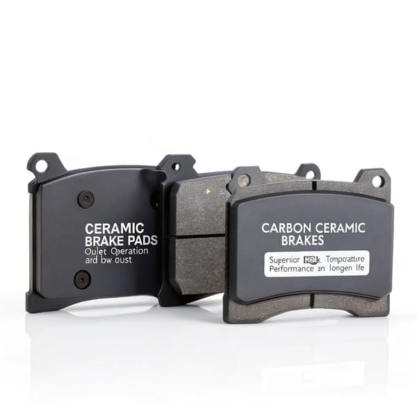 A comparison of ceramic and carbon ceramic brake pads side-by-side