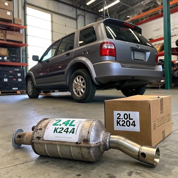An engine bay of a Honda CR-V showing the engine block