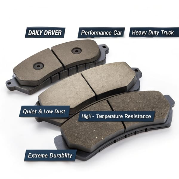 A sports car on a track and a family car in a suburban driveway side-by-side