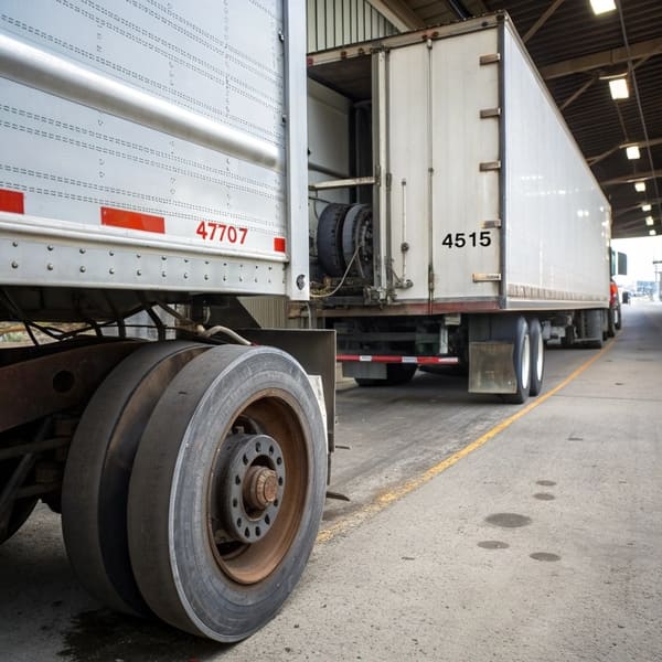 Diagram of an S-cam air brake system on a semi truck axle