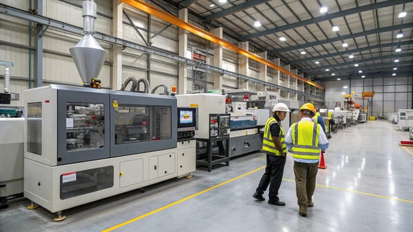 An engineer inspecting a brake pad with precision measurement tools