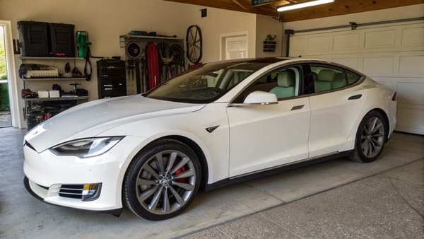 A 2017 Tesla Model S on the road