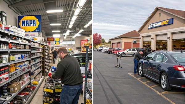 Inside of a typical auto parts store
