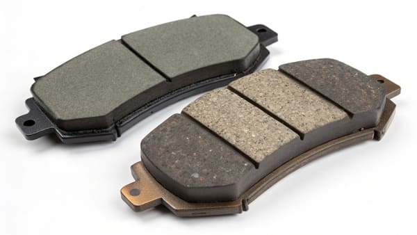 A diagram showing the material composition of different brake pads