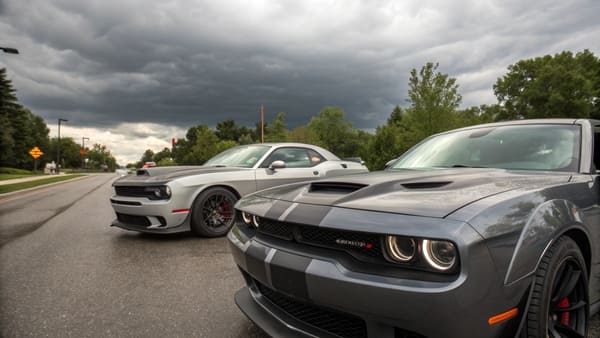 A car with a double hood scoop vs a single hood scoop