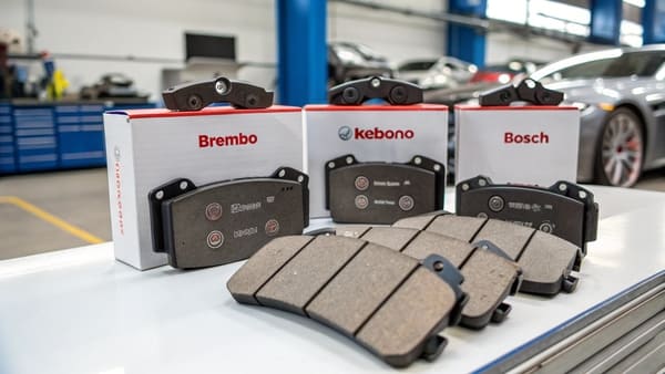 A selection of brake pads from different brands