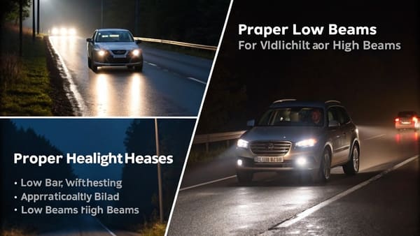 High beam and low beam headlight symbols on a car dashboard