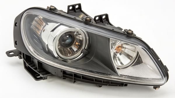 Diagram showing light path in a projector composite headlight