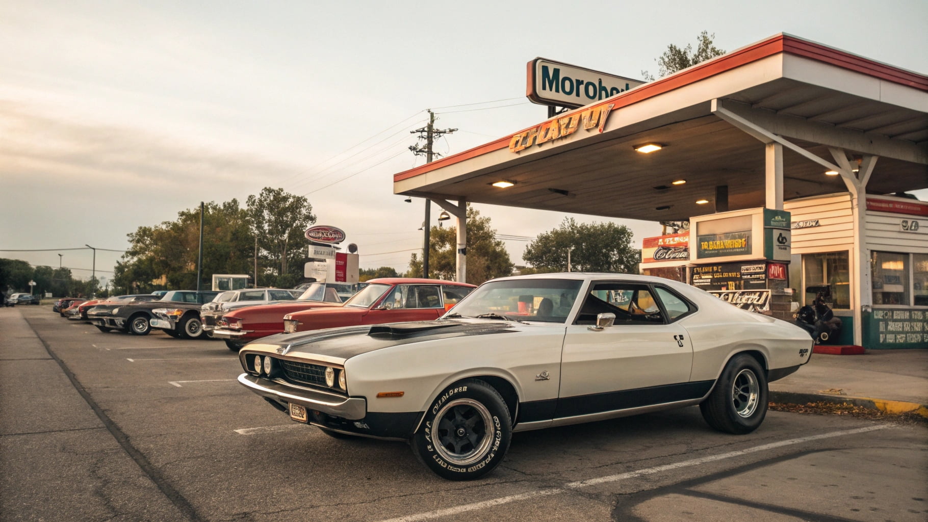 1970s classic cars collage