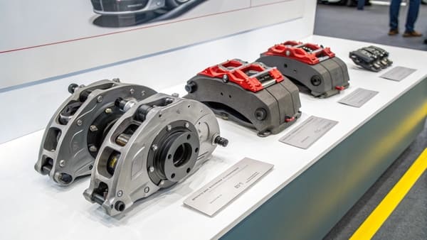 Premium brake calipers on a performance car