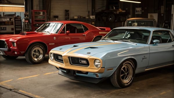 Iconic 1970s cars lined up
