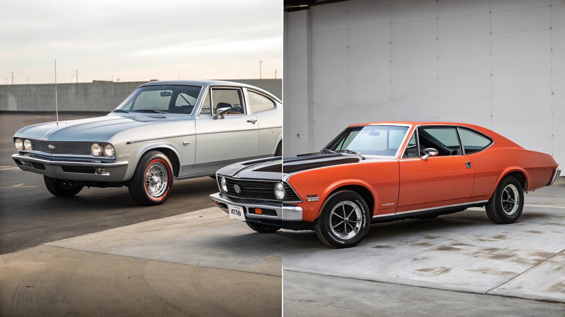 1960s muscle car vs 1970s sedan