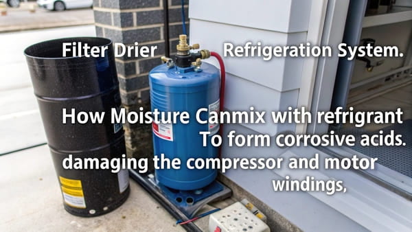 Comparison of a clean refrigerant system versus one damaged by moisture and acid