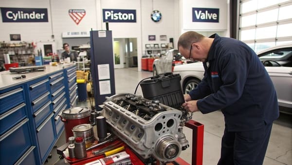 An animation showing the four-stroke engine cycle