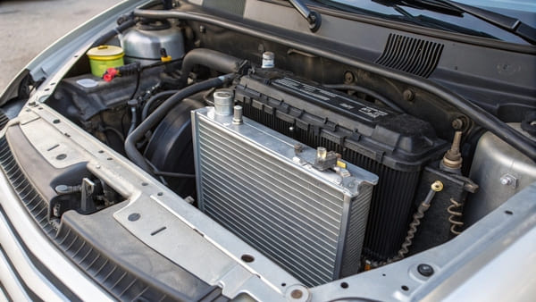 A car's radiator and AC condenser assembly