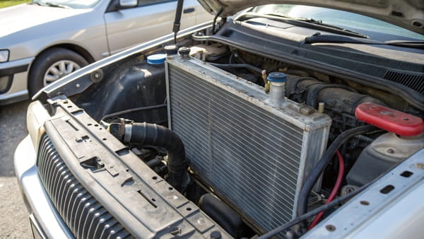 An animation or diagram showing coolant flow through a radiator