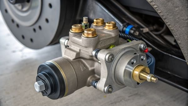 A diagram showing the location of a brake compensating valve in a vehicle's chassis.